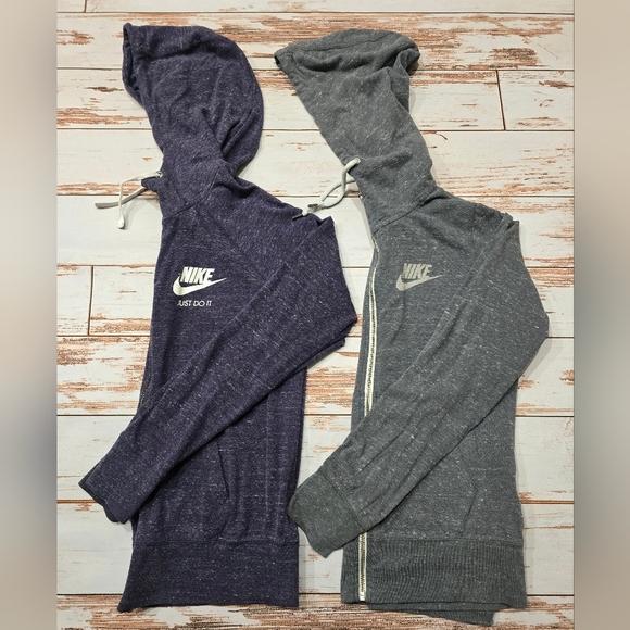 Nike Tops - Nike Heritage Hoodie Bundle 2 Gray Purple Womens M